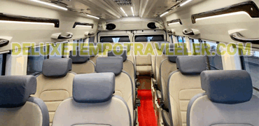 15 seater luxury 2x1 maharaja tempo traveller on rent in delhi