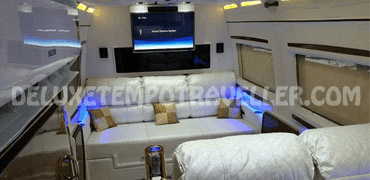 5 seater luxury caravan mini van with toilet hire in delhi punjab jaipur rajasthan