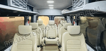 9 seater force urbania luxury van with 1x1 maharaja seats hire in delhi