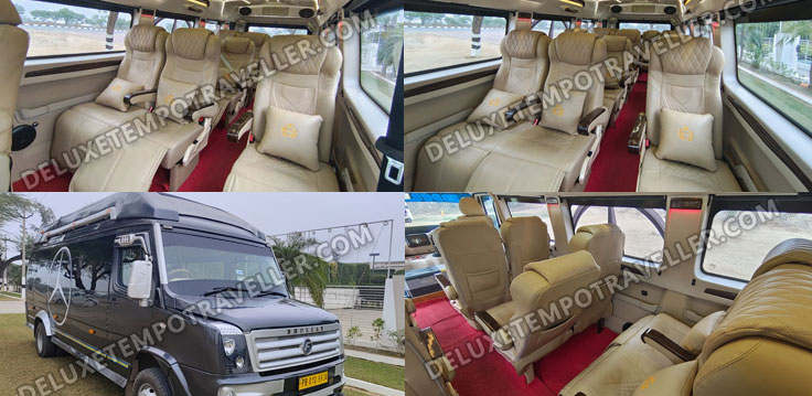 12 seater luxury tempo traveller with recliner seats hire delhi