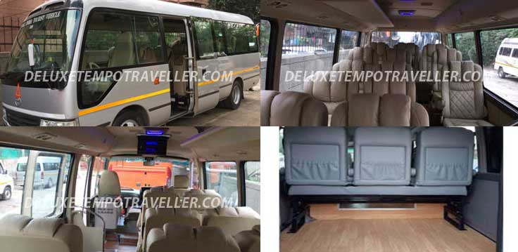 14 seater toyota coaster mini coach hire in delhi