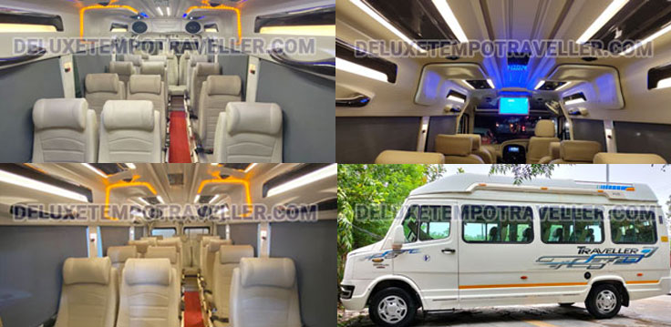 15 seater all pushback luxury tempo traveller hire in delhi