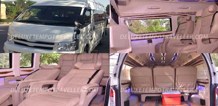 toyota commuter grand hiace 5 seater luxury mini van hire in delhi