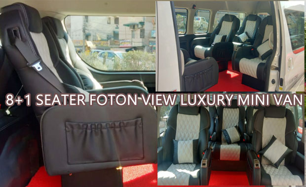 9+1 seater foton view minivan on rent in delhi