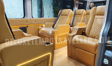 10+1 seater force urbania luxury van with 1x1 recliner massager motorised seats hire in delhi