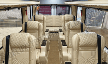 12 seater force urbania luxury van with 1x1 modified seats hire in delhi
