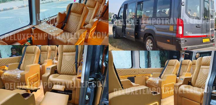 10 seater force urbania van with modified luxury seats mini van on rent in delhi