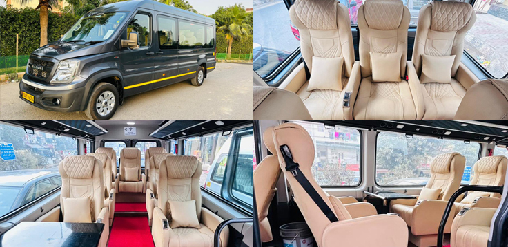 10 seater force urbania van with modified luxury seats mini van on rent in delhi