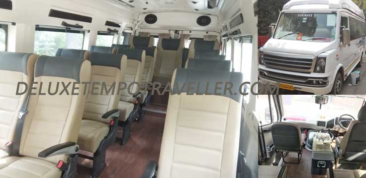 15 seater all pushback luxury tempo traveller hire in delhi