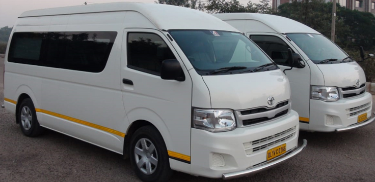 toyota hiace commuter luxury van hire delhi india