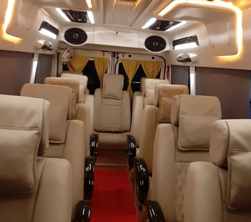 12 seater deluxe 1x1 tempo traveller hire in gurgaon