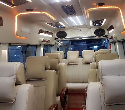 6 seater 1x1 delulxe tempo traveller with bed hire in gurgaon